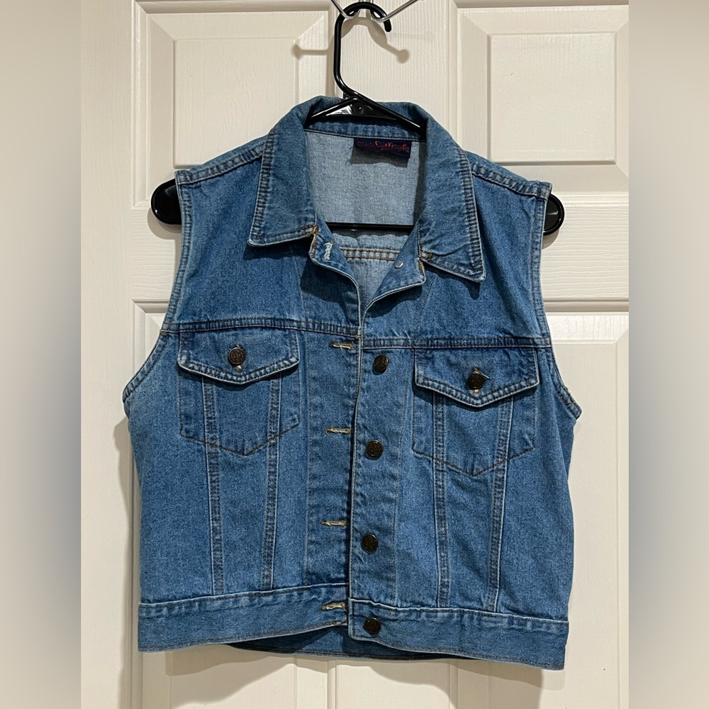 GIORGIO SANT ANGELO VINTAGE Classic Blue Denim Vest WOMEN SIZE M